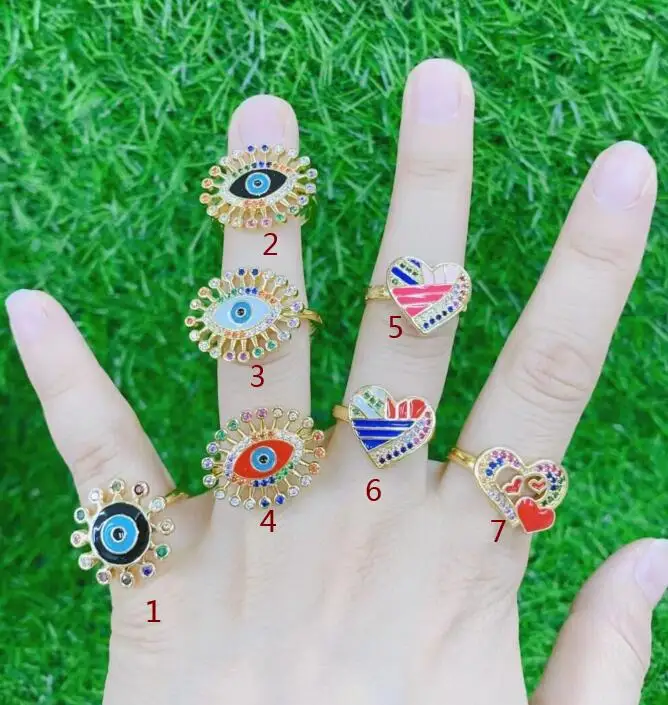 2pcs heart eye Gold color women rings CZ crystal chunky rings summer Dripping oil enamel opening ring Jewelry wholesale ad3a
2pcs heart eye Gold color women rings CZ crystal chunky rings summer Dripping oil enamel opening ring Jewelry wholesale ad3a