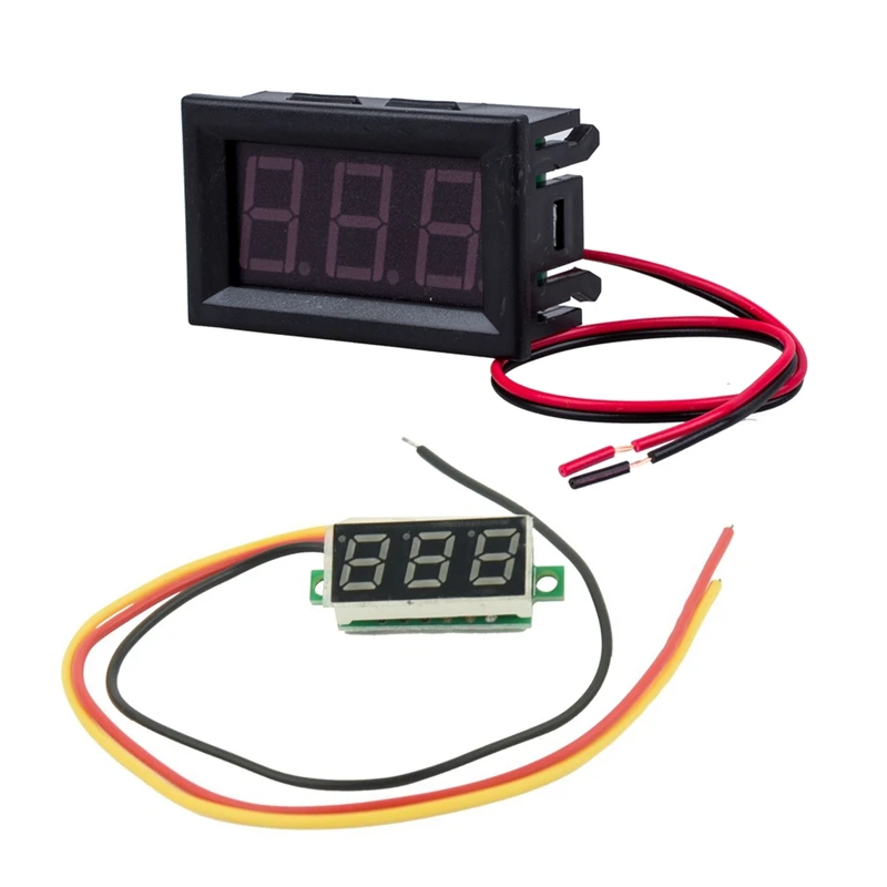 2 Pcs LED Panel Digital Display Voltage Meter Voltmeter DC 0-100V 3 Wires Red & DC 4.5-30V 2 Wire Blue
2 Pcs LED Panel Digital Display Voltage Meter Voltmeter DC 0-100V 3 Wires Red & DC 4.5-30V 2 Wire Blue