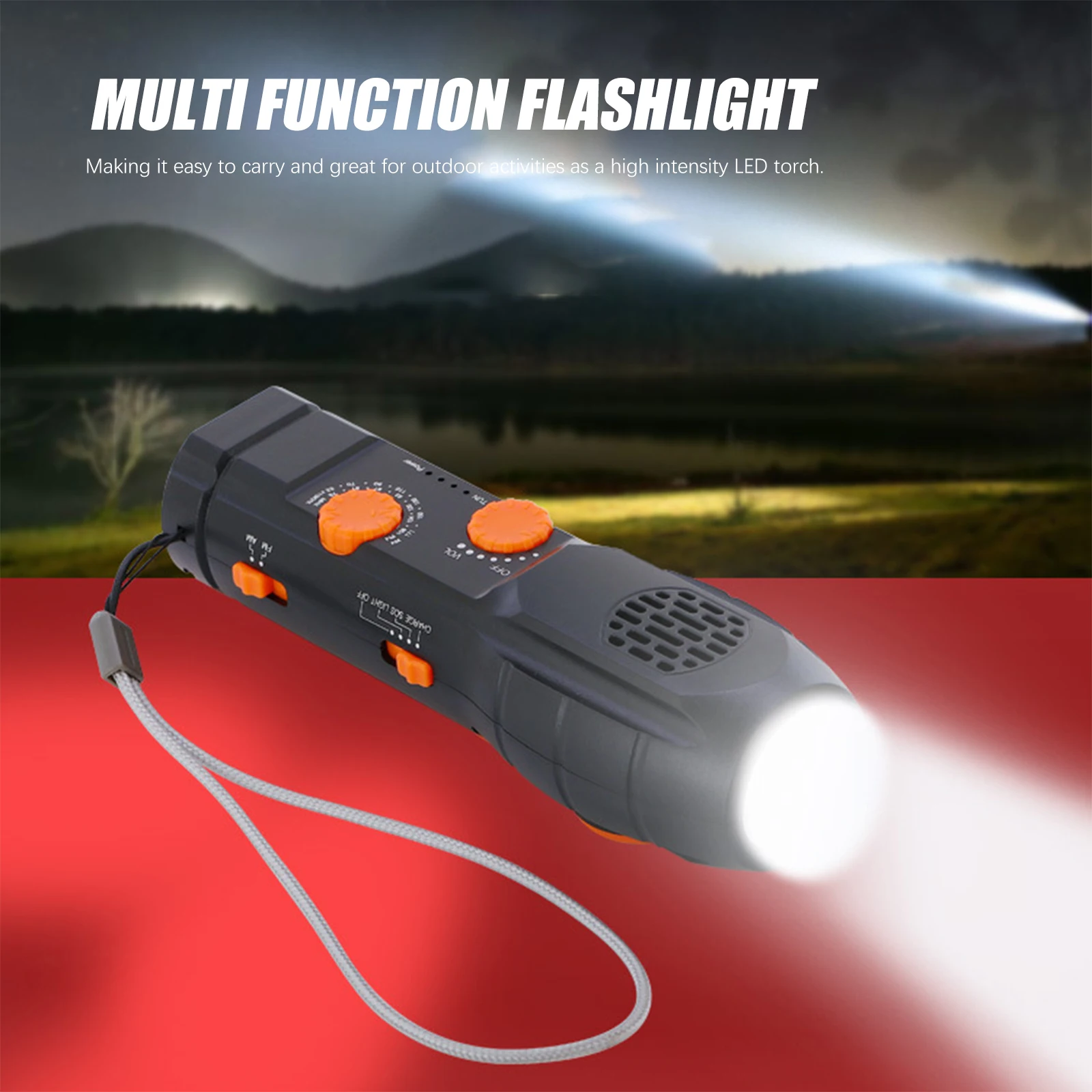 Multifunctional Radio Hand Crank Dynamo Powered AM/FM Weather Radio Power Bank LED Camping Emergency Flashlight Torch
Multifunctional Radio Hand Crank Dynamo Powered AM/FM Weather Radio Power Bank LED Camping Emergency Flashlight Torch