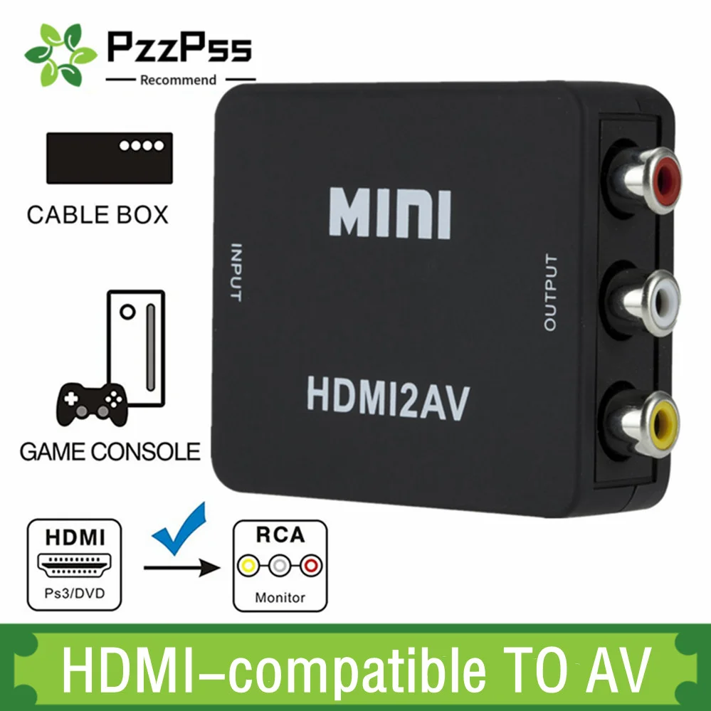 PzzPss HDMI-compatible TO AV Scaler Adapter HD Video Composite Converter Box HD to RCA AV/CVSB L/R Video 1080P Support PAL NTSC
PzzPss HDMI-compatible TO AV Scaler Adapter HD Video Composite Converter Box HD to RCA AV/CVSB L/R Video 1080P Support PAL NTSC