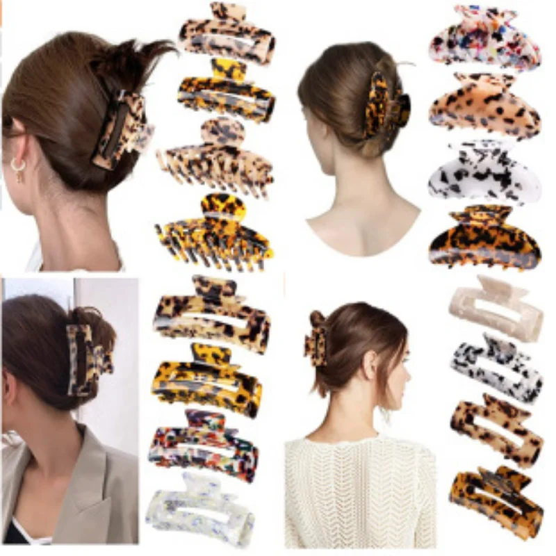 Fashion Style Hair Claws Elegant Acrylic Hairpin Leopard Print Hair Clips Large Geometry Headwear for Girl Hair Accessories
Fashion Style Hair Claws Elegant Acrylic Hairpin Leopard Print Hair Clips Large Geometry Headwear for Girl Hair Accessories