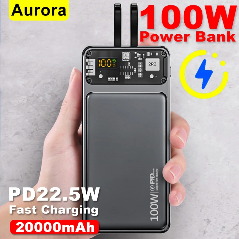 Portable 20000mah Power Bank With Cables External Battery Pack 22.5W PD20W Fast Charging Powerbank For iPhone 12 Xiaomi Samsung
Portable 20000mah Power Bank With Cables External Battery Pack 22.5W PD20W Fast Charging Powerbank For iPhone 12 Xiaomi Samsung