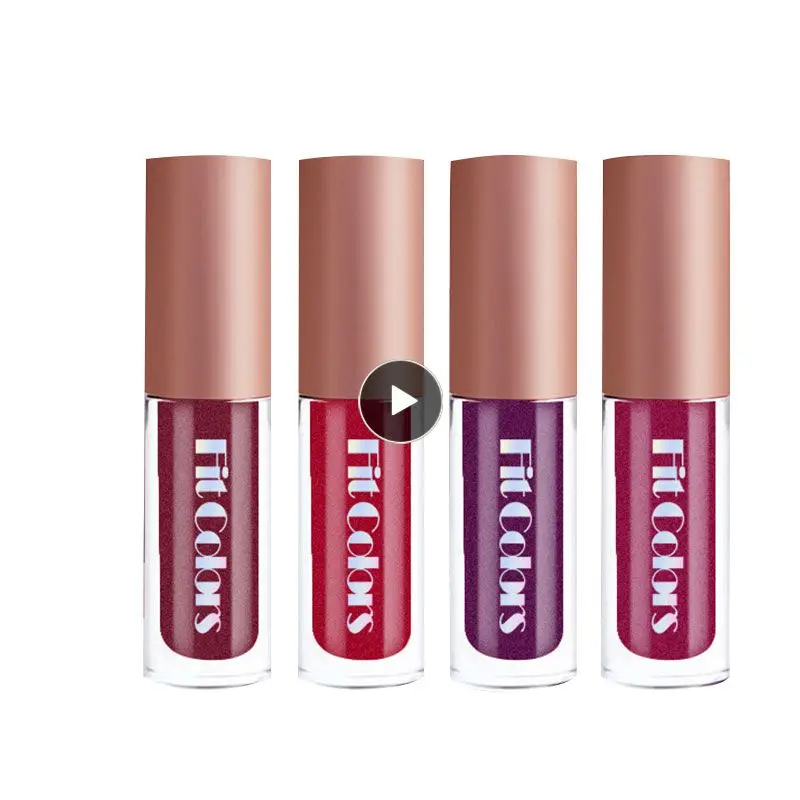 

Shimmer Lip Gloss Pearly Metallic Lipstick Long Lasting Maquiagem Profissional Lip Gloss Easy To Makeup Moisturizer Lips TSLM2