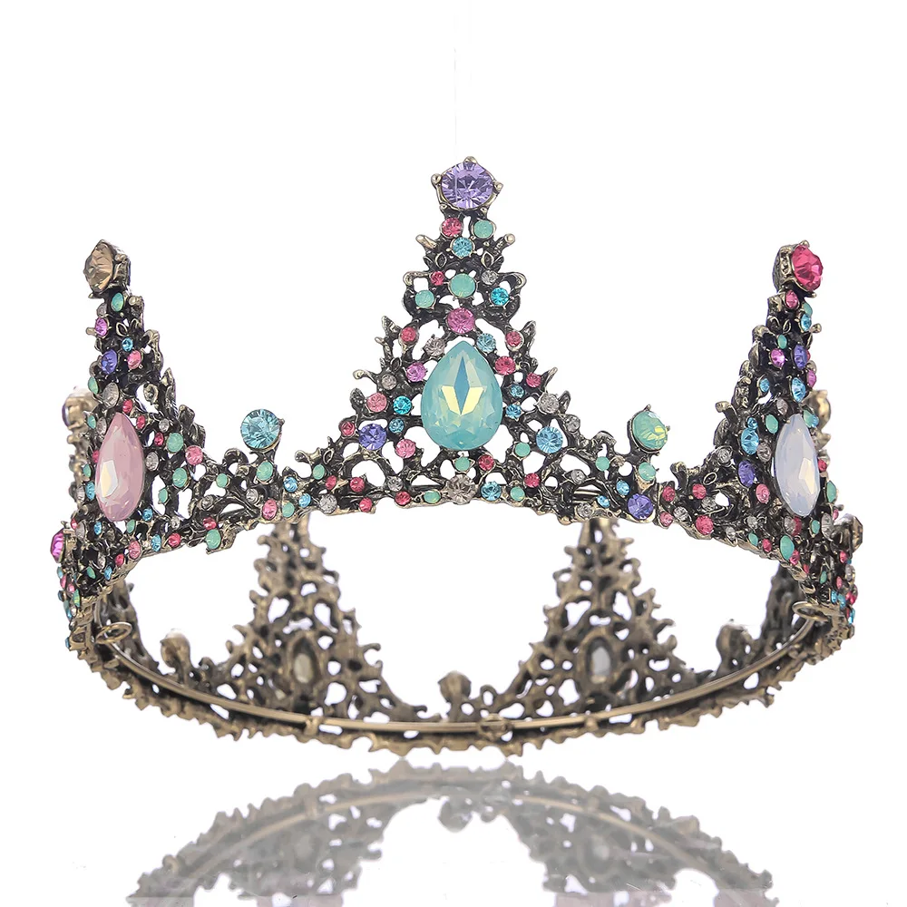 Baroque Colorful Jelly Crystal Bridal Tiaras Round Crowns Rhinestone Diadem Veil Tiara Bride Headbands Wedding Hair Accessories
Baroque Colorful Jelly Crystal Bridal Tiaras Round Crowns Rhinestone Diadem Veil Tiara Bride Headbands Wedding Hair Accessories