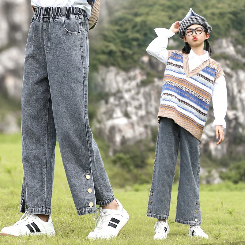 Teenage Girls Jeans 2022 Spring Autumn Casual Fashion Loose Jeans Kids Leg Wide Pants School Children Trousers 10 12 13 14 Years
Teenage Girls Jeans 2022 Spring Autumn Casual Fashion Loose Jeans Kids Leg Wide Pants School Children Trousers 10 12 13 14 Years
