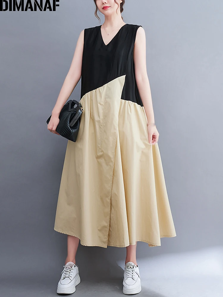 DIMANAF Summer Women Dress Elegant Lady Maxi Long Dress Clothing Oversize Loose Casual Cotton A-Line Sleeveless Black
DIMANAF Summer Women Dress Elegant Lady Maxi Long Dress Clothing Oversize Loose Casual Cotton A-Line Sleeveless Black