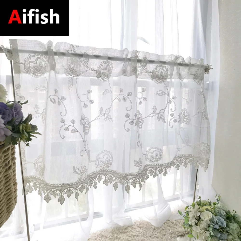 1 Piece White Pastoral Short Tulle Curtains For Kitchen Living Room Bedroom Window Drapes Floral Embroidery Tulle Half Curtains
1 Piece White Pastoral Short Tulle Curtains For Kitchen Living Room Bedroom Window Drapes Floral Embroidery Tulle Half Curtains