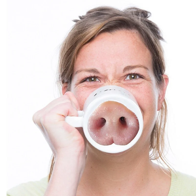 

Кружка в виде Свинки с носом, креативная забавная кофейная чашка в виде Свинки, собаки, носа, керамические кружки для питья воды, молока, пода...