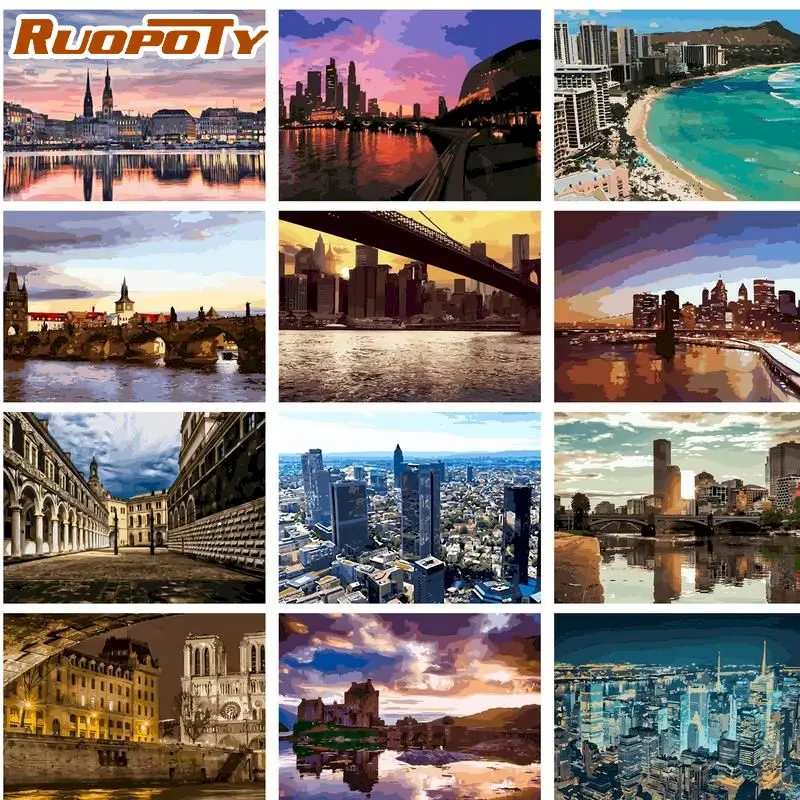 RUOPOTY DIY Pictures By Number Architecture Kits Home Decor Painting By Numbers City Scenery Drawing On Canvas HandPainted Art G
RUOPOTY DIY Pictures By Number Architecture Kits Home Decor Painting By Numbers City Scenery Drawing On Canvas HandPainted Art G