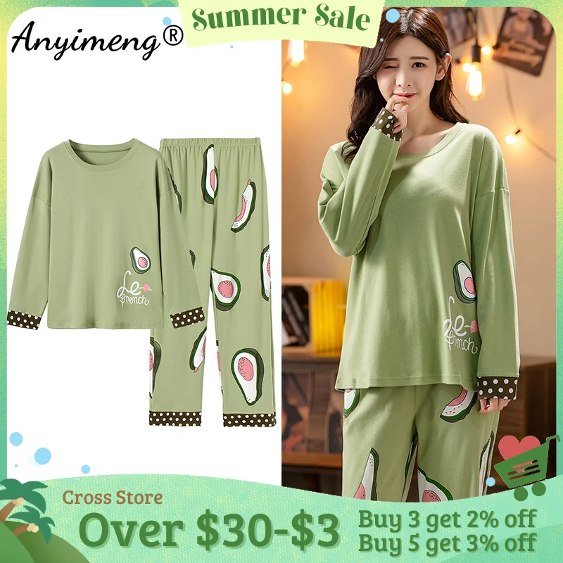 Avocados Printing Green Color Young Ladies Pajamas Cotton Sleepwear Soft Comfy Nightwear Fashion Home Clothing Stundent's Pajama
Avocados Printing Green Color Young Ladies Pajamas Cotton Sleepwear Soft Comfy Nightwear Fashion Home Clothing Stundent's Pajama