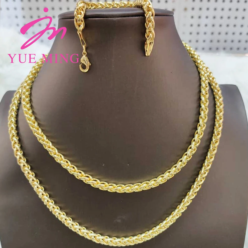 YM Necklace Bracelets Set 18K Gold Plated Waterproof Braided Twist Chain Copper Jewelry For Women 60cm 45cm Chain Daily Wear
YM Necklace Bracelets Set 18K Gold Plated Waterproof Braided Twist Chain Copper Jewelry For Women 60cm 45cm Chain Daily Wear