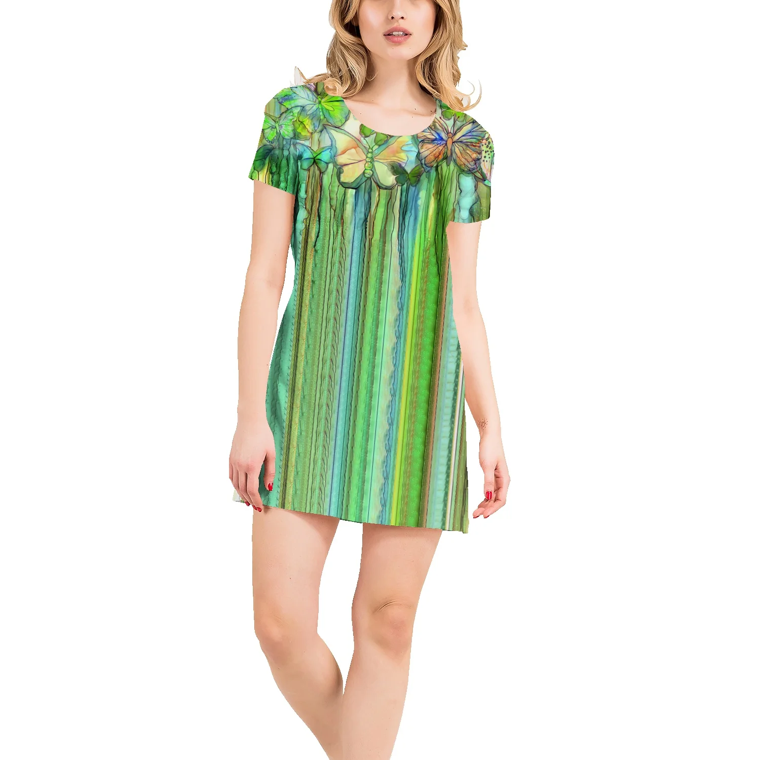 Hand-painted oil painting flower butterfly logo t-shirt skirt wo'men fashion western skirt short-sleeved straight A-line dress
Hand-painted oil painting flower butterfly logo t-shirt skirt wo'men fashion western skirt short-sleeved straight A-line dress