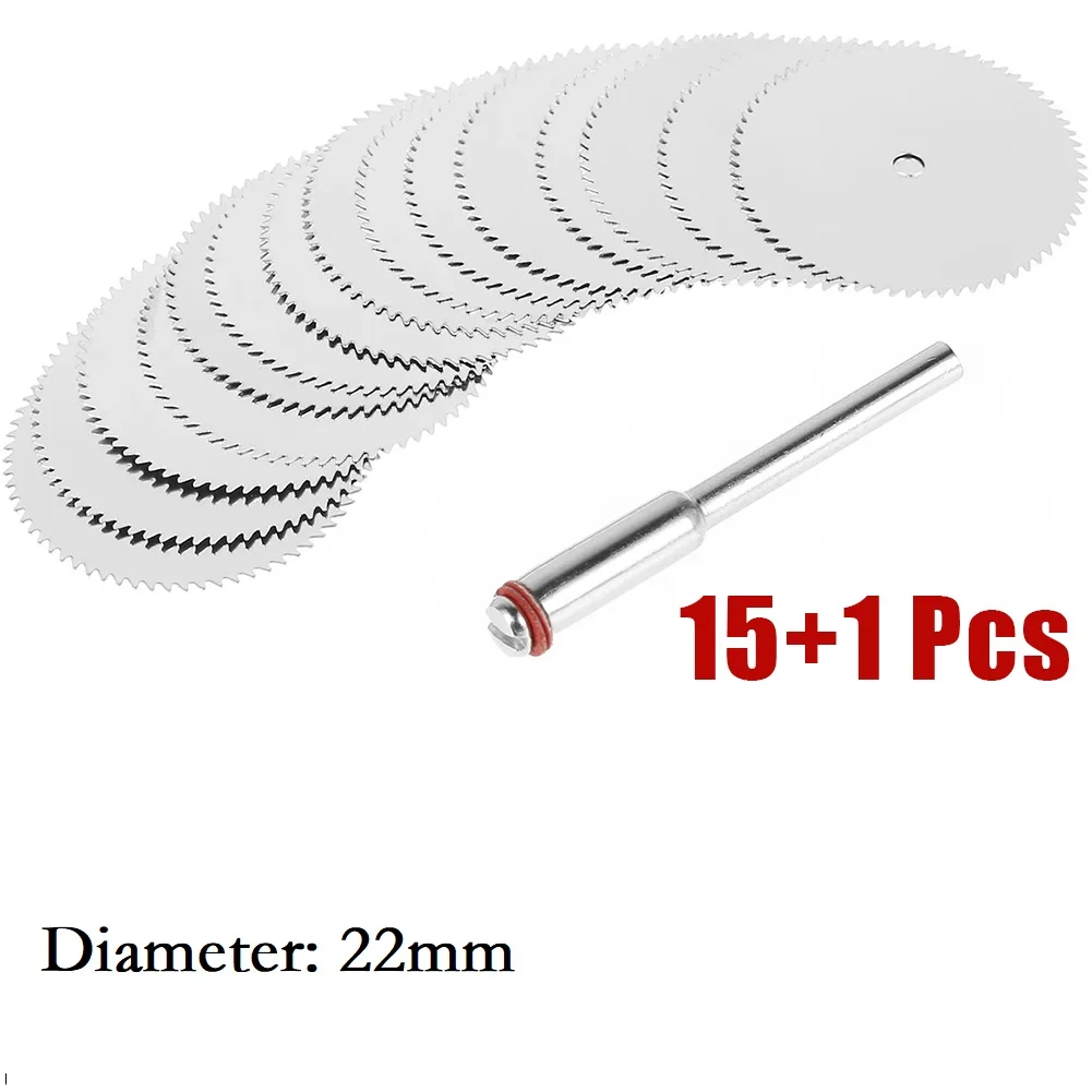 15Pcs 16/18/22/25/32mm Circular Saw Blade Kit Stainless Steel Cutting Wheel Disc For Dremel For Wood Plastic PVC Pipe Cutting
15Pcs 16/18/22/25/32mm Circular Saw Blade Kit Stainless Steel Cutting Wheel Disc For Dremel For Wood Plastic PVC Pipe Cutting