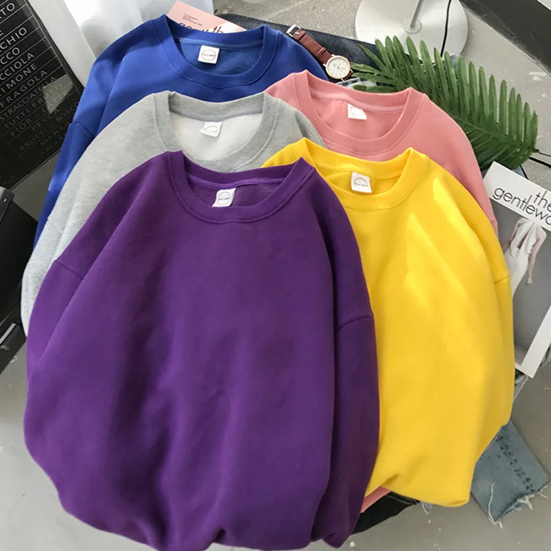 Korean Solid Color Hoodies Women Casual Long Sleeve Loose Couple Crewneck Sweatshirt Woman Hoodie
Korean Solid Color Hoodies Women Casual Long Sleeve Loose Couple Crewneck Sweatshirt Woman Hoodie