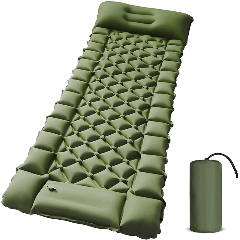 Camping Sleeping Pad-Foot Press Inflatable Lightweight Sleeping Mat With Air Pillow For Backpackingtraveling Camping Mat
Camping Sleeping Pad-Foot Press Inflatable Lightweight Sleeping Mat With Air Pillow For Backpackingtraveling Camping Mat
