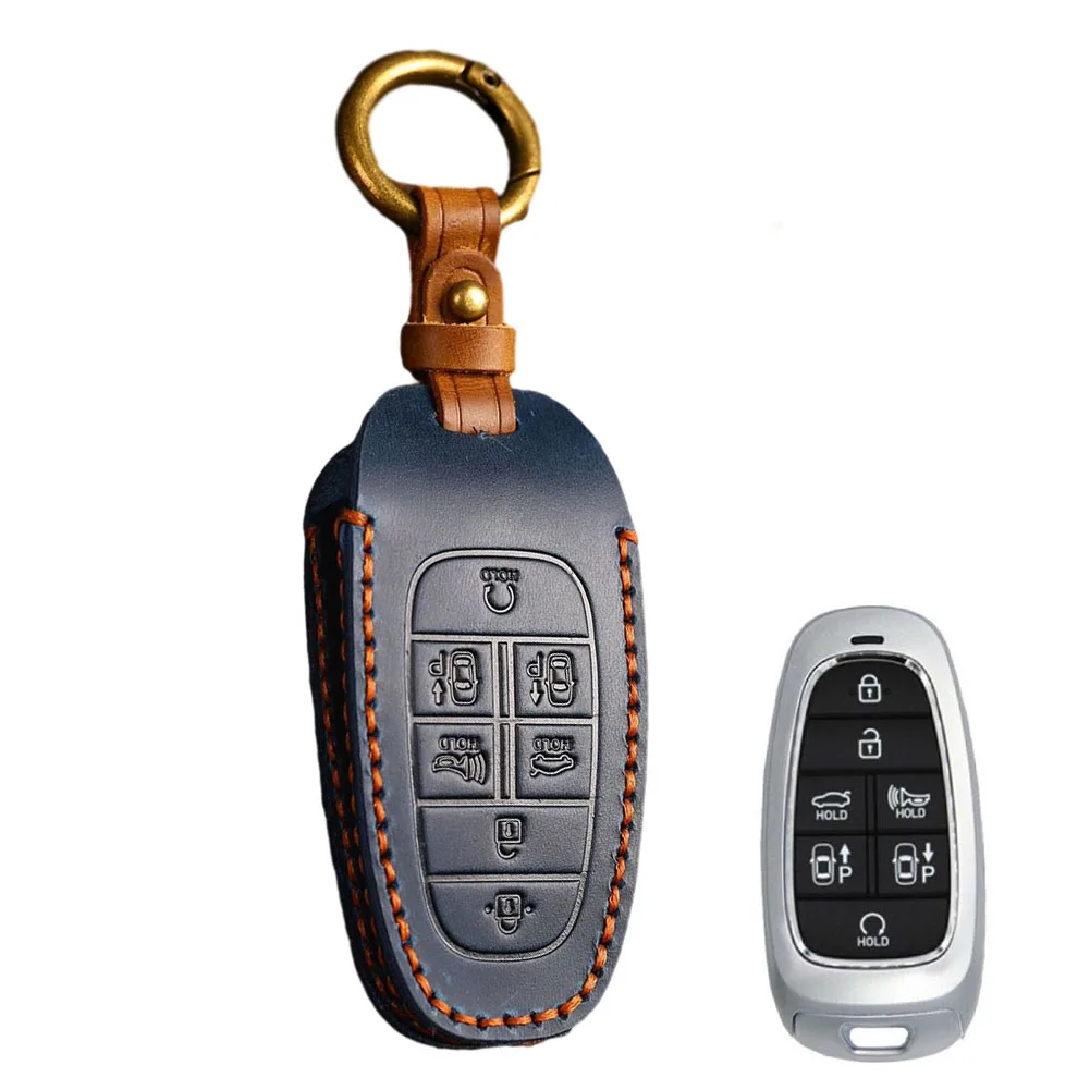 Perfect Design Car Key Cover Holder Shell 1 Pc 7 Buttons Anti-Drop Anti-Fall Blue Cowhide Decoration Full Coverage
Perfect Design Car Key Cover Holder Shell 1 Pc 7 Buttons Anti-Drop Anti-Fall Blue Cowhide Decoration Full Coverage