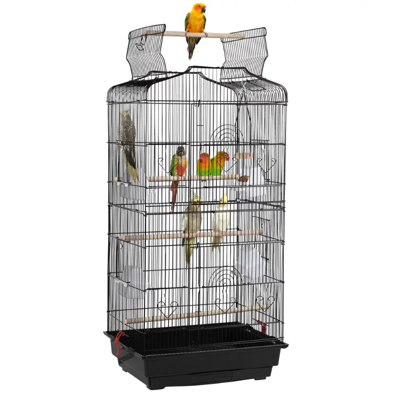 Large 36" Metal Bird Cage with Play Top for Parakeets and Lovebirds, Black
Large 36" Metal Bird Cage with Play Top for Parakeets and Lovebirds, Black