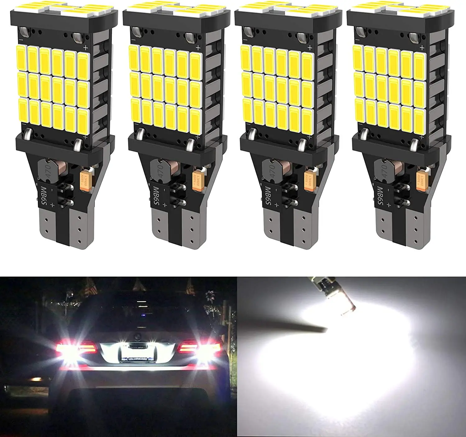 4PCS Super Bright 921 T15 912 W16W LED Reverse Lights, Error Free 904 Led 921 Bulbs 45SMD-4014 Chipsets Car Bulbs For Car Truck
4PCS Super Bright 921 T15 912 W16W LED Reverse Lights, Error Free 904 Led 921 Bulbs 45SMD-4014 Chipsets Car Bulbs For Car Truck
