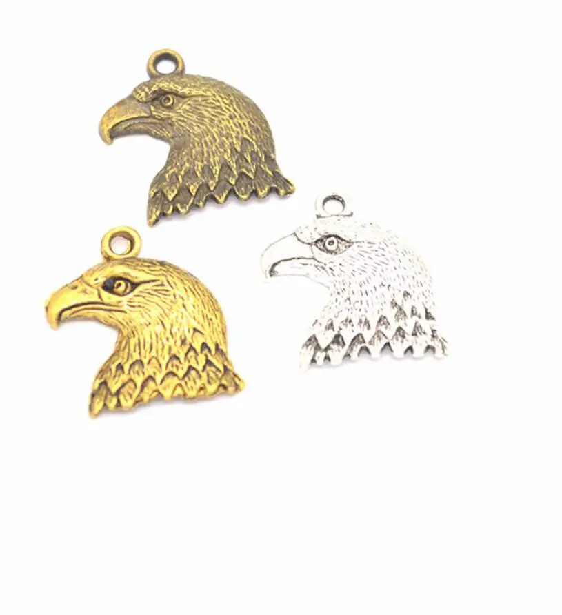 60pcs 21x20mm Eagle Head Charm Pendants For Jewelry Making Antique Silver Color Antique Gold Color F0404
60pcs 21x20mm Eagle Head Charm Pendants For Jewelry Making Antique Silver Color Antique Gold Color F0404