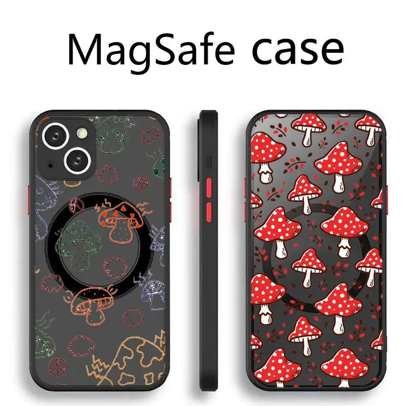 Mushroom cute cartoon Phone Case Transparent Magsafe Magnetic Magnet For iPhone 13 12 11 Pro Max Mini Wireless Charging Cover
Mushroom cute cartoon Phone Case Transparent Magsafe Magnetic Magnet For iPhone 13 12 11 Pro Max Mini Wireless Charging Cover