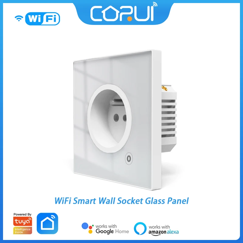 CoRui Tuya WiFi Smart Wall Socket Glass Panel Outlet Relay Status Light Mode Adjustable Support Alexa Google Home Assistant
CoRui Tuya WiFi Smart Wall Socket Glass Panel Outlet Relay Status Light Mode Adjustable Support Alexa Google Home Assistant