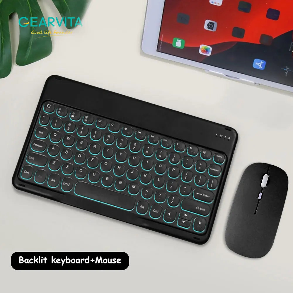 Backlit Wireless Keyboard Spanish Russian Hebrew Portuguese Keyboard with Mouse Round Keycap For iPad Android Windows Tablet
Backlit Wireless Keyboard Spanish Russian Hebrew Portuguese Keyboard with Mouse Round Keycap For iPad Android Windows Tablet