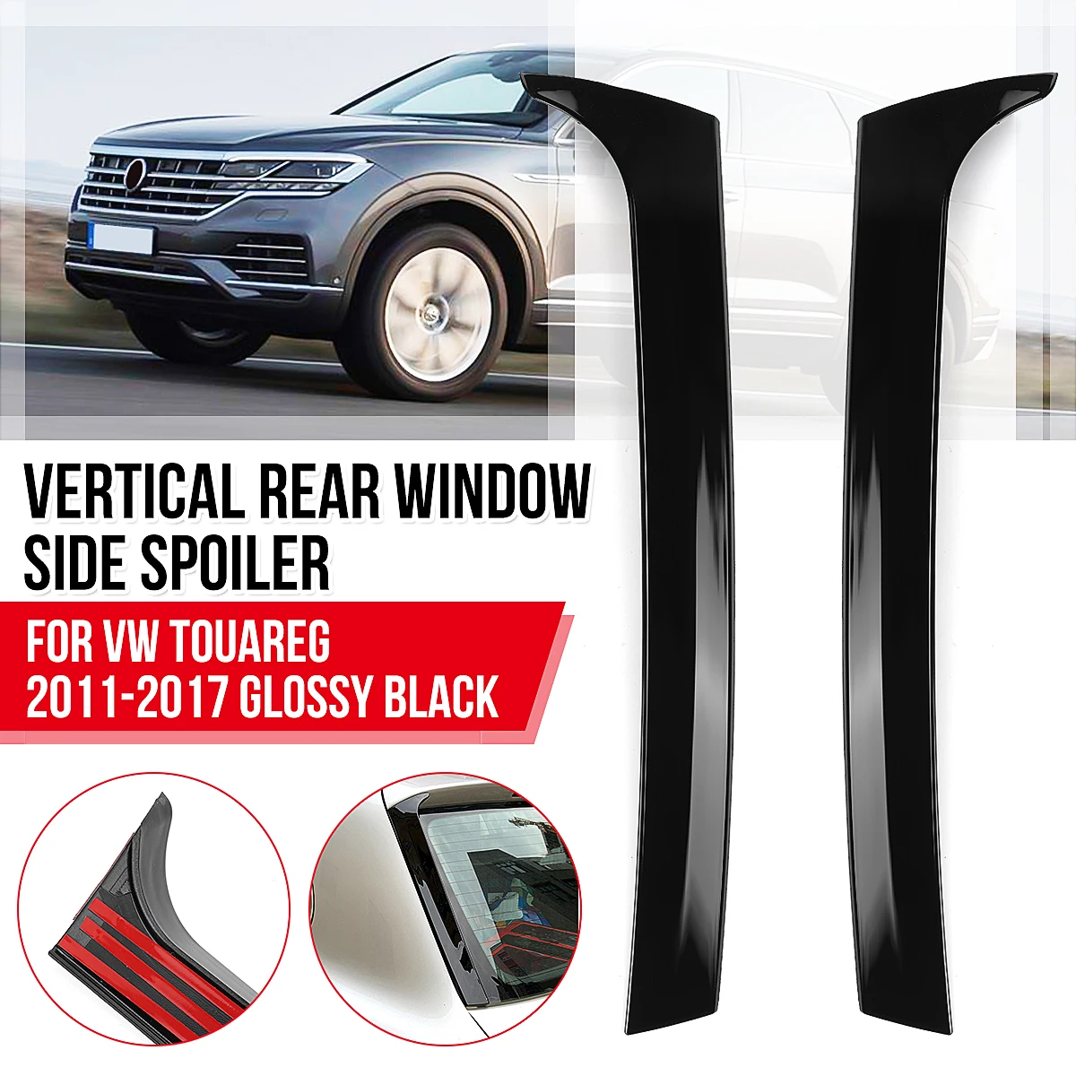Glossy Black Pair Vertical Rear Window Side Spoiler Canard Splitter For VW for Touareg 2011 2012 2013 2014 2015 -2017 Retrofit
Glossy Black Pair Vertical Rear Window Side Spoiler Canard Splitter For VW for Touareg 2011 2012 2013 2014 2015 -2017 Retrofit