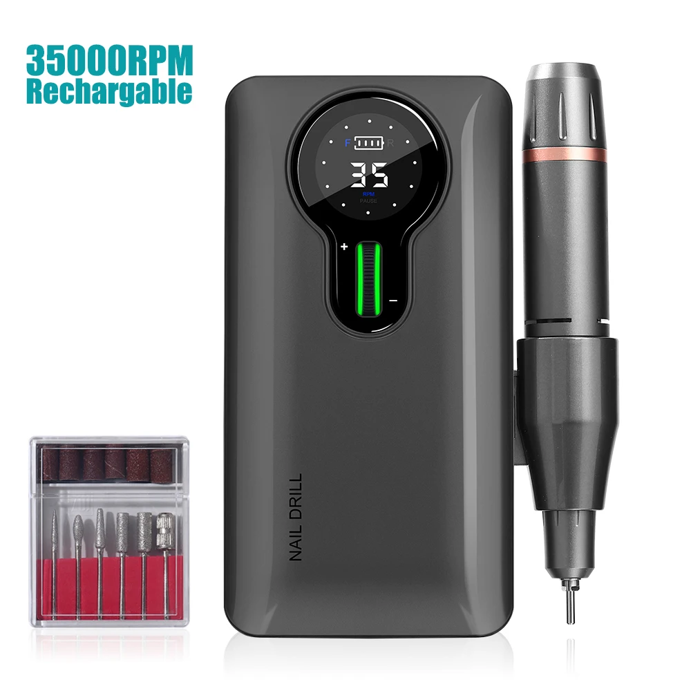 Nail Drill Machine 35000 RPM Cordless Rechargeable Nail Machine Nail Gel Polisher for Manicure Machine Electric Nail Drill LCD
Nail Drill Machine 35000 RPM Cordless Rechargeable Nail Machine Nail Gel Polisher for Manicure Machine Electric Nail Drill LCD