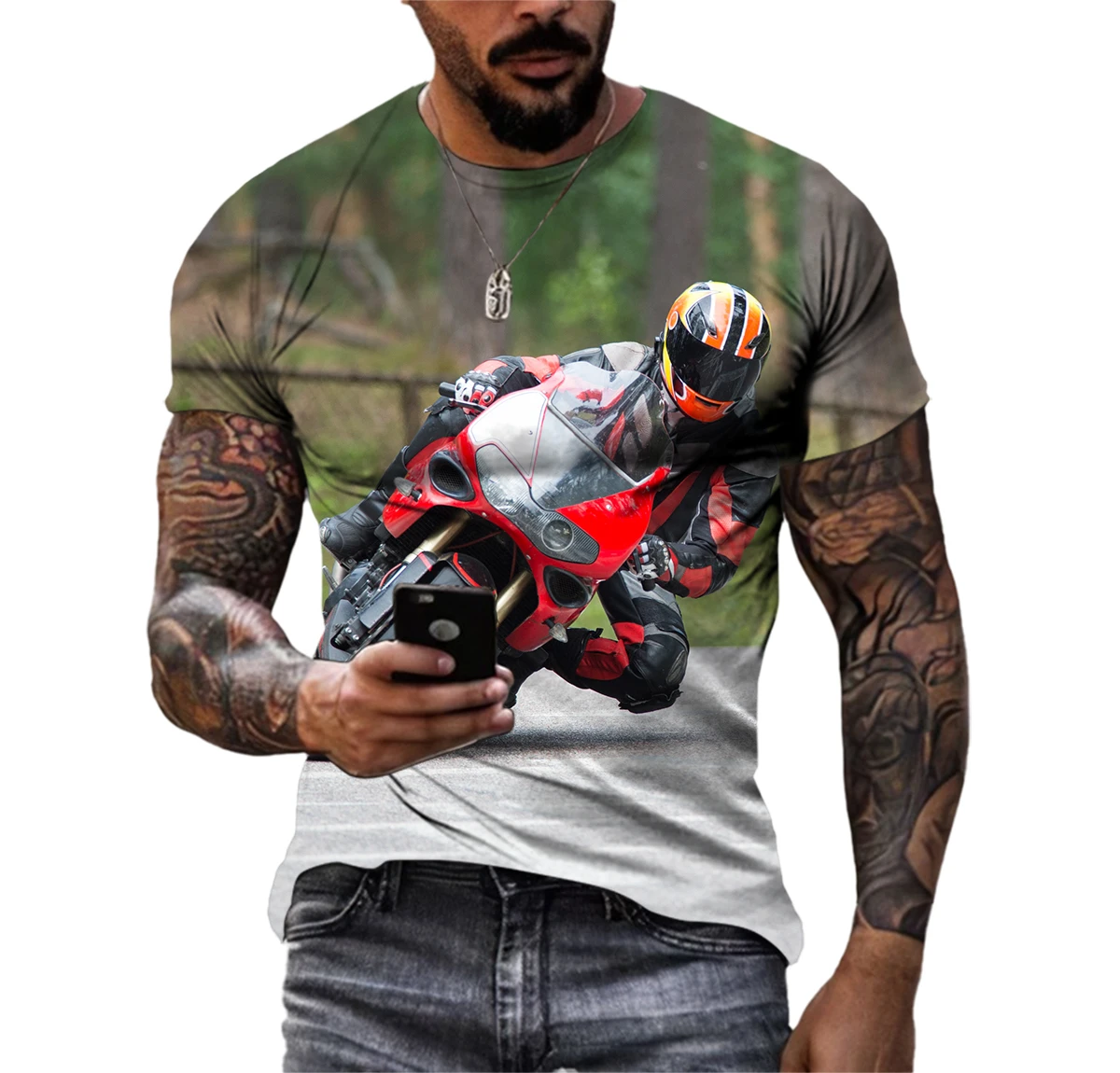 Summer Trend Sports Style Motorcycle Race Thin Men T-Shirts 3D Print Hip Hop Personality Round Neck Tee Leisure Short Sleeve Top
Summer Trend Sports Style Motorcycle Race Thin Men T-Shirts 3D Print Hip Hop Personality Round Neck Tee Leisure Short Sleeve Top