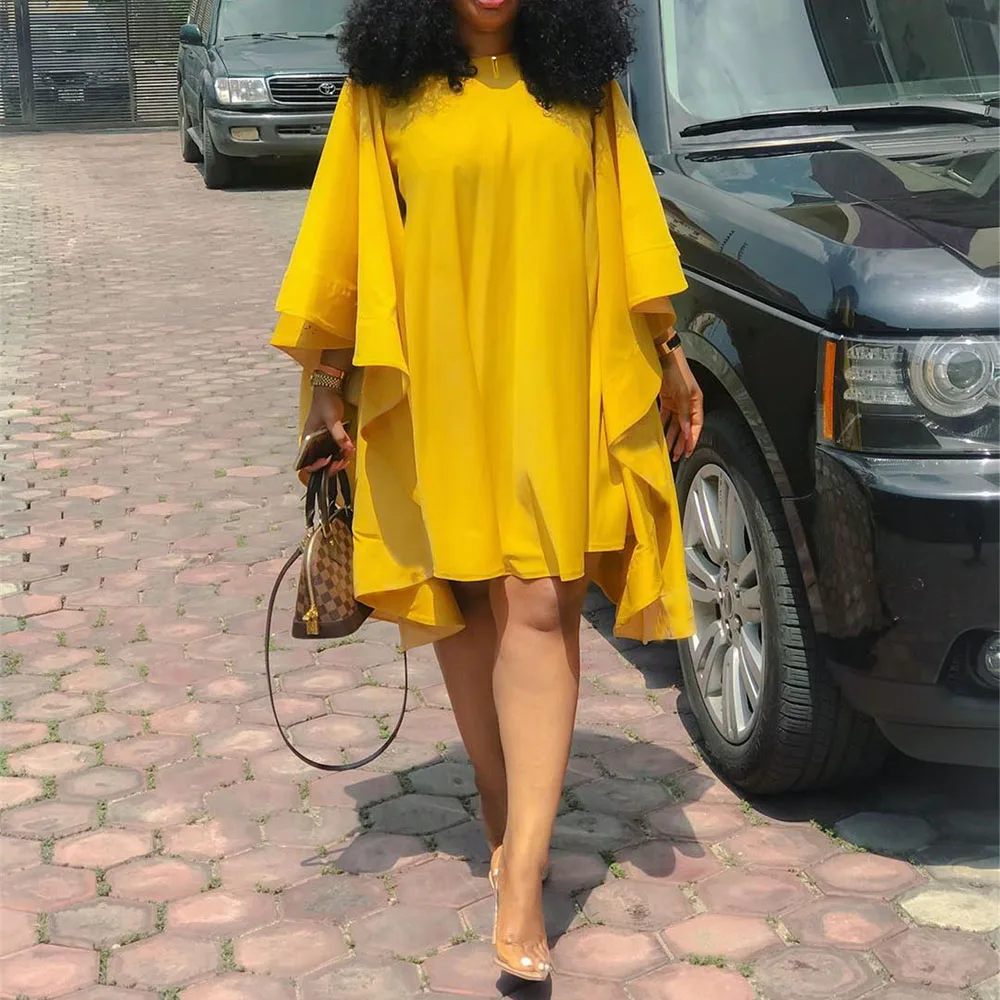 One Piece Dress African Fashion Yellow Oversize Dress Summer Ruffle Sleeve Casual Loose Party Office Commute Lady Spring Clothes
One Piece Dress African Fashion Yellow Oversize Dress Summer Ruffle Sleeve Casual Loose Party Office Commute Lady Spring Clothes