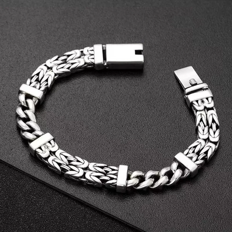 New Casual Retro Personality Stitching Fashion Men Trend Line Insert Buckle 925 Silver Bracelet For Lovers Jewelry Birthday Gift
New Casual Retro Personality Stitching Fashion Men Trend Line Insert Buckle 925 Silver Bracelet For Lovers Jewelry Birthday Gift