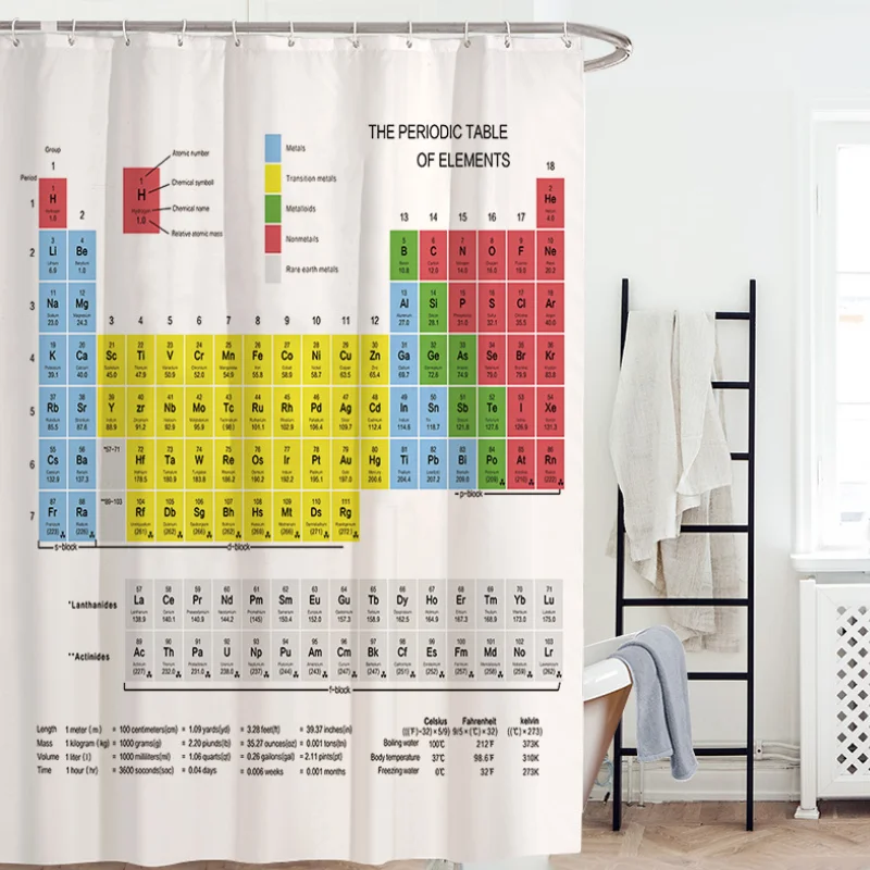 Hot New Periodic Table Of Elements Bathroom Curtains Waterproof 3D Print Shower Curtain White Fabric Curtain For The Bath
Hot New Periodic Table Of Elements Bathroom Curtains Waterproof 3D Print Shower Curtain White Fabric Curtain For The Bath