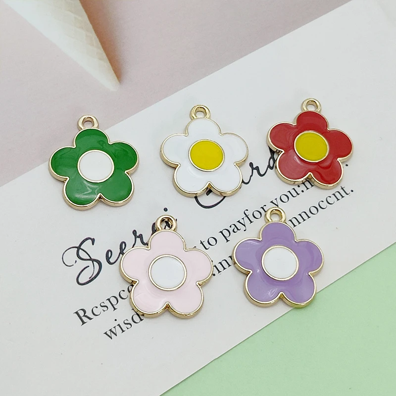 10Pcs/Lot 19x22mm Flower Charm Cute Enamel Plant Daisy Charms for Jewelry Making DIY Earrings Necklace Keychains Pendant Craft
10Pcs/Lot 19x22mm Flower Charm Cute Enamel Plant Daisy Charms for Jewelry Making DIY Earrings Necklace Keychains Pendant Craft