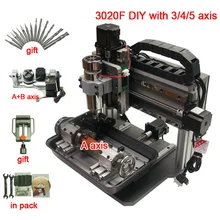 Wood Router Mach3 500W Linear Guide 3020 3/4/5 Axis Metal PCB Lettering Milling Cutting Machine USB CNC Engraving Machine