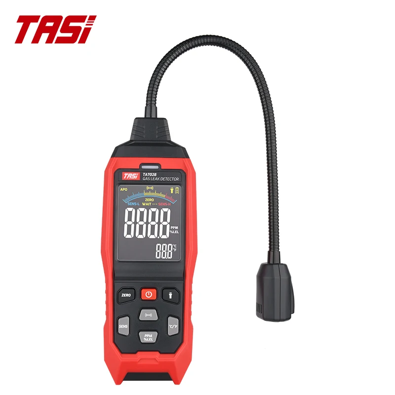 

TASI TA702A/B Gas Leak Detector Propane CO Hexane Methane Combustible Flammable Natural Tester Gas Analyzer 9999 PPM 20% LEL