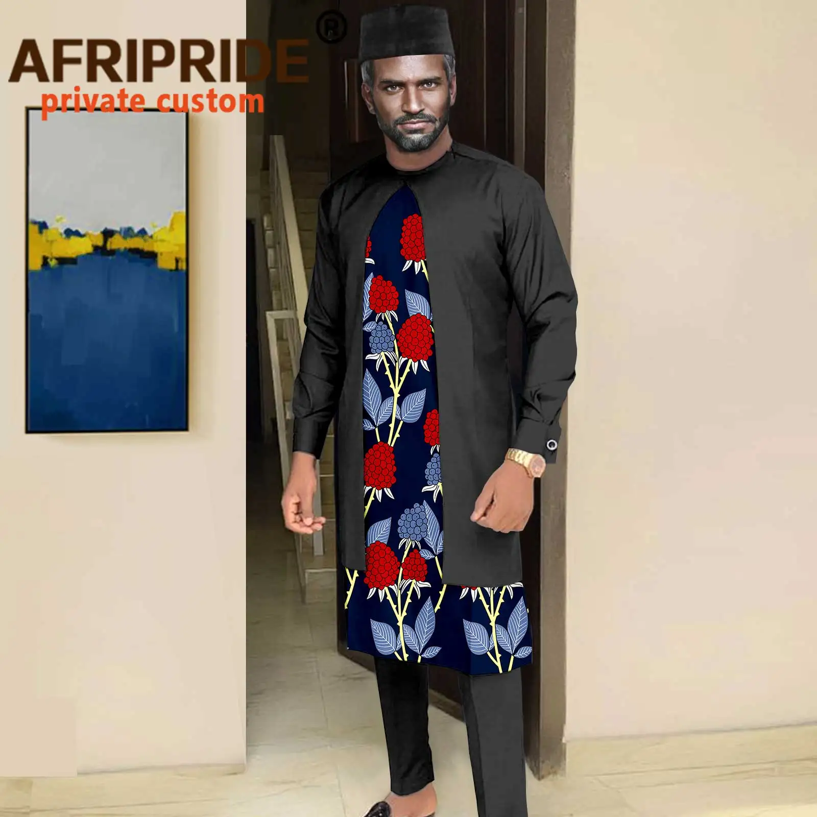 Men`s Suit African Clothing Set Print Outwear Ankara Pants and Cashmere Hat 3 Piece Outfits Tribal Clothes Plus Size A2116003
Men`s Suit African Clothing Set Print Outwear Ankara Pants and Cashmere Hat 3 Piece Outfits Tribal Clothes Plus Size A2116003