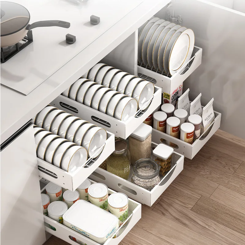 Kitchen Dish Rack Nail-Free Built-in Pull-out Dish Separated Storage Rack Seasoning Storage Rack
Kitchen Dish Rack Nail-Free Built-in Pull-out Dish Separated Storage Rack Seasoning Storage Rack