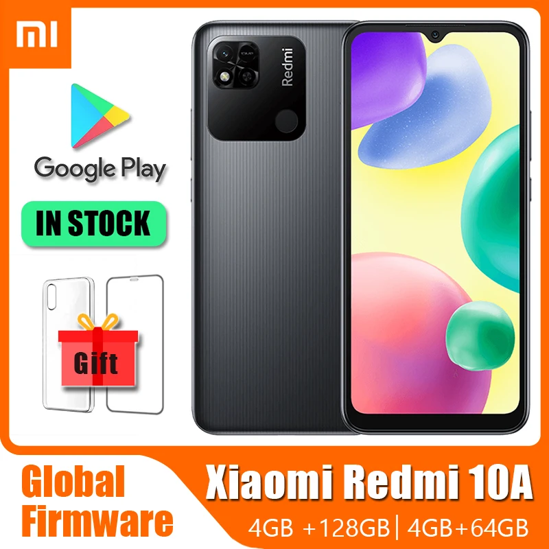 

Для смартфона Xiaomi Redmi 10A 10 A с глобальной прошивкой, 4 ГБ, 64 ГБ/6 ГБ, 128 ГБ, 5000 мАч, 6,53 дюйма, Восьмиядерный процессор MTK Helio G25, камера 13 МП