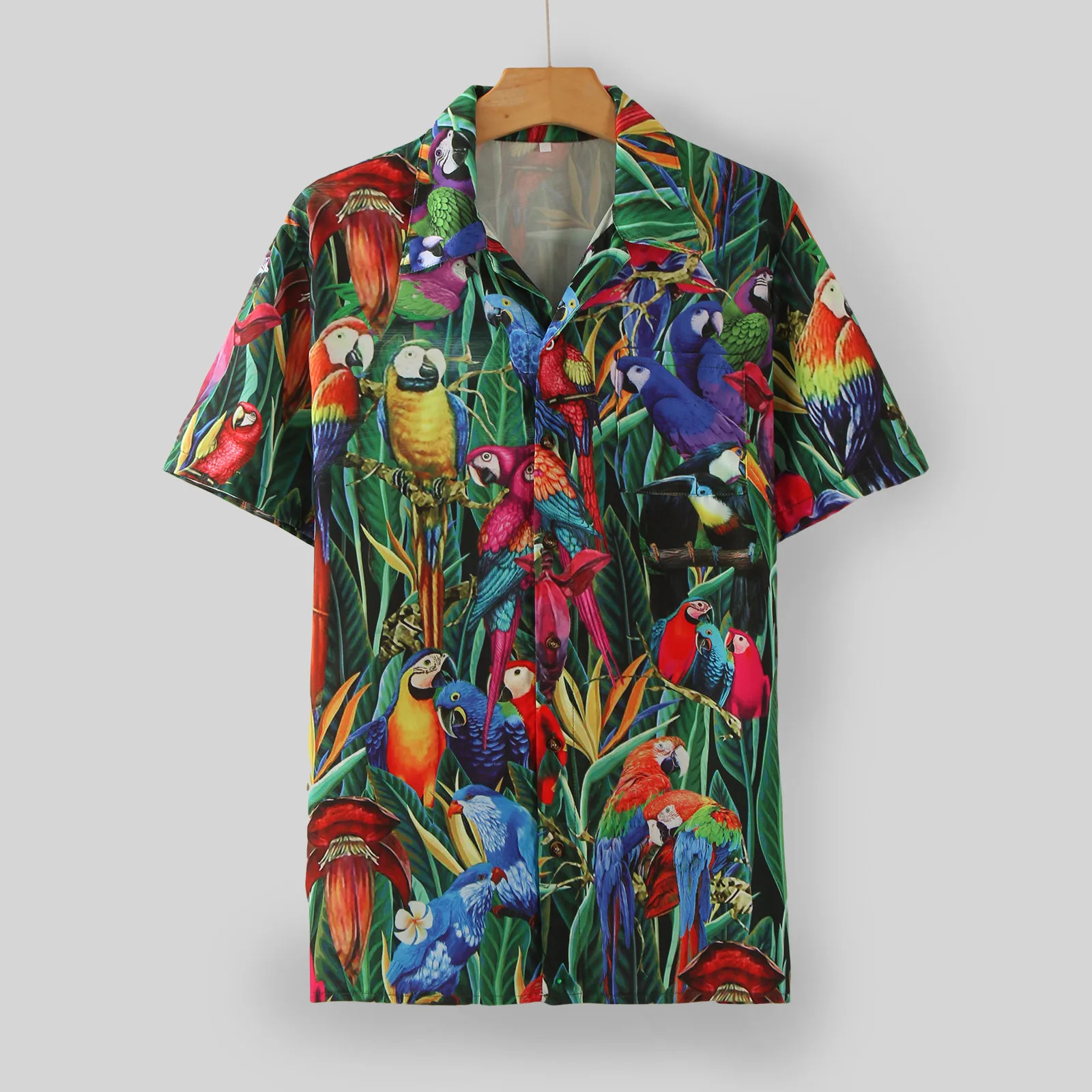 Fashion Mens Hawaiian Shirt Male Casual Colorful Parrot Printed Tropical Beach Aloha Shirts Short Sleeve Camisa Hawaiana Hombre
Fashion Mens Hawaiian Shirt Male Casual Colorful Parrot Printed Tropical Beach Aloha Shirts Short Sleeve Camisa Hawaiana Hombre