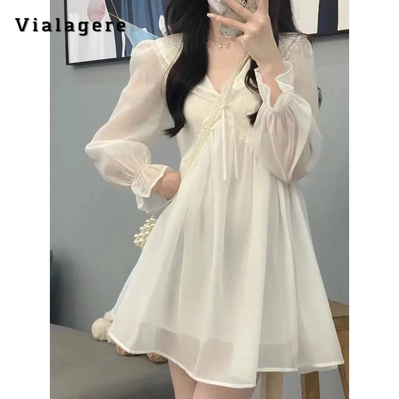2023 Autumn Winter Sexy Long Sleeve Thin V-neck Lace-up Mini Dresses Women's Causal Solid Color Hotsweet High Waist A-Line Dress
2023 Autumn Winter Sexy Long Sleeve Thin V-neck Lace-up Mini Dresses Women's Causal Solid Color Hotsweet High Waist A-Line Dress