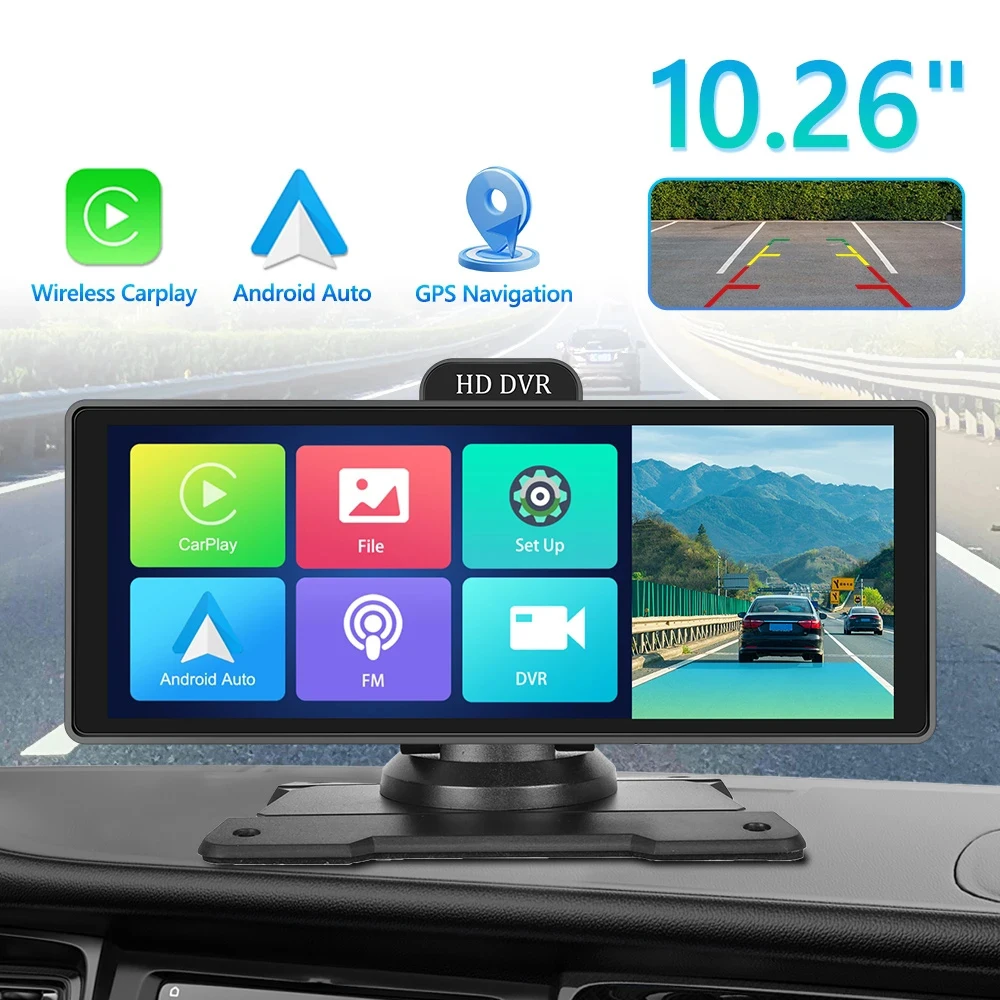 10.26" 4K Dash Cam Rearview Camera Carplay & Android Auto Smart Player With Voice Control Car Radio DVR BT FM Mirror Monitor
10.26" 4K Dash Cam Rearview Camera Carplay & Android Auto Smart Player With Voice Control Car Radio DVR BT FM Mirror Monitor
