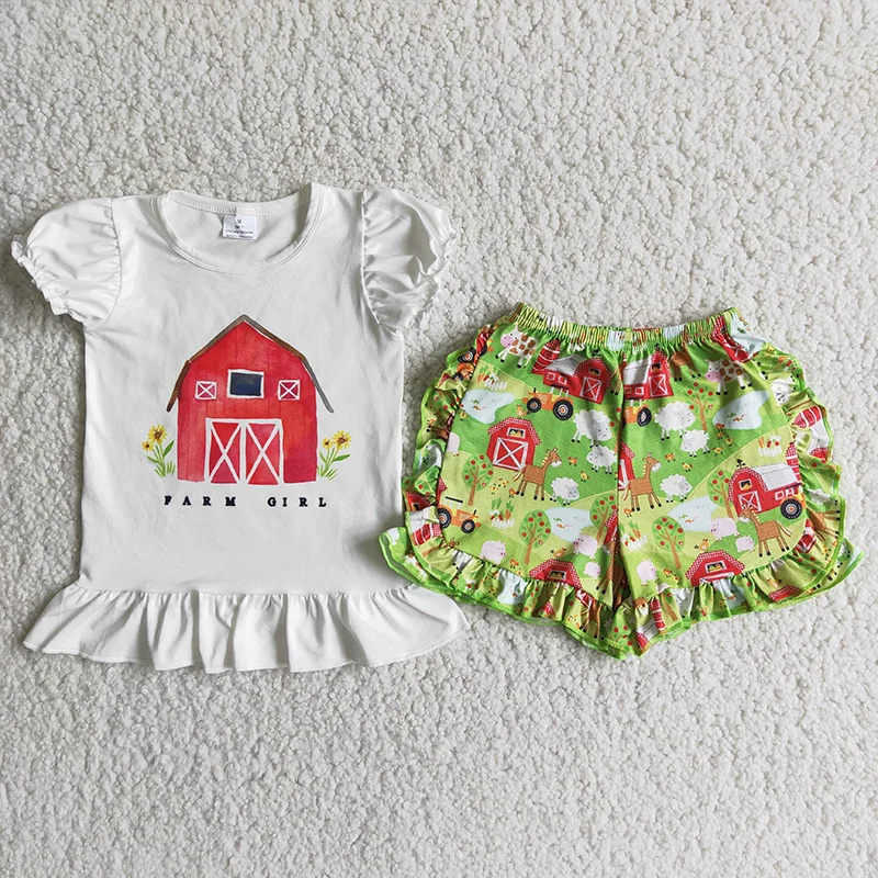 Boutique Baby Girl Clothes Cute Farm Cow Print Short Shirt + Shorts 2 Pcs Outfits Hot Summer Kid Clothing Set No MOQ
Boutique Baby Girl Clothes Cute Farm Cow Print Short Shirt + Shorts 2 Pcs Outfits Hot Summer Kid Clothing Set No MOQ