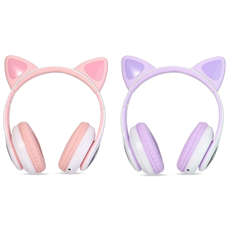 HFES Wireless Headphones Cat Ear LED Light Up Bluetooth Foldable Headphones Over Microphone For Online Learning
HFES Wireless Headphones Cat Ear LED Light Up Bluetooth Foldable Headphones Over Microphone For Online Learning