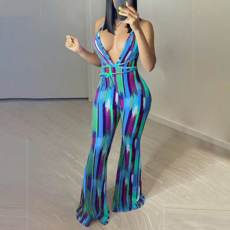 WUHE Striped Print Jumpsuit Sleeveless Bodycon Spaghetti Strap Women Playsuit Sexy Club Party Night V-Neck One Piece Romper
WUHE Striped Print Jumpsuit Sleeveless Bodycon Spaghetti Strap Women Playsuit Sexy Club Party Night V-Neck One Piece Romper