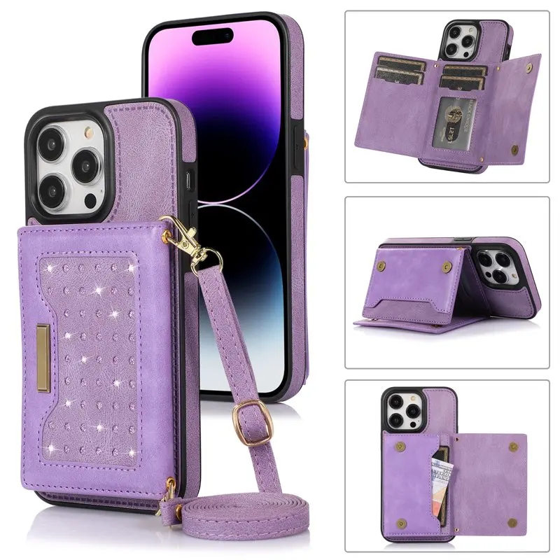 Crossbody Wallet Case 14 Pro Max 6.7 inch,Stylish Bling PU Back Flip Kickstand RFID Blocking Card Slots Fall Protection Phone
Crossbody Wallet Case 14 Pro Max 6.7 inch,Stylish Bling PU Back Flip Kickstand RFID Blocking Card Slots Fall Protection Phone