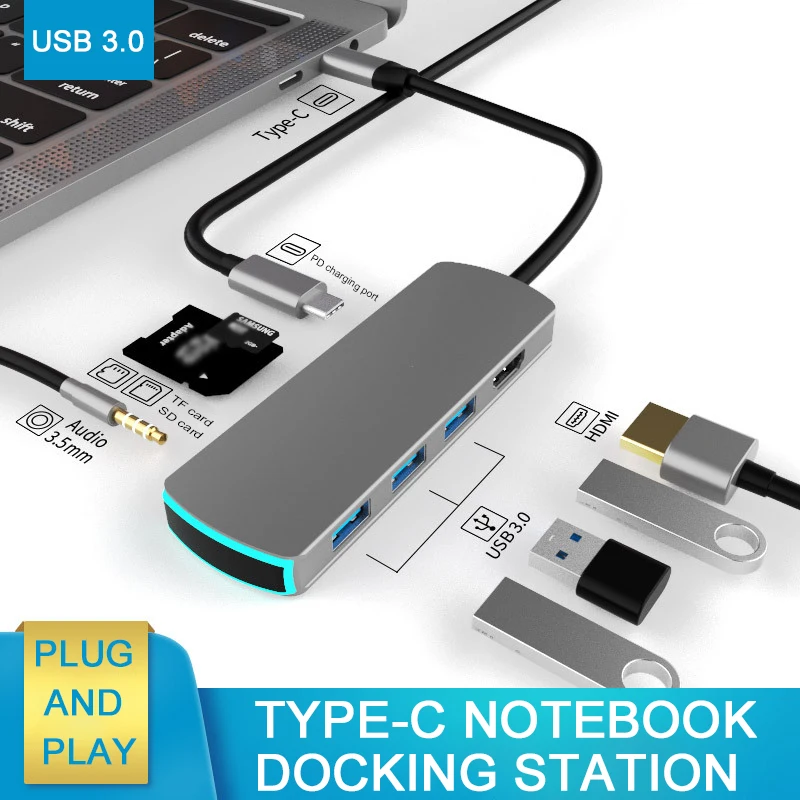 8-in-1 Usb C Adapter 3 Usb 3.0 Multi-port Smart Memory Cardreader Usb C Charging High Speed Sd Card Adapter Card Reader
8-in-1 Usb C Adapter 3 Usb 3.0 Multi-port Smart Memory Cardreader Usb C Charging High Speed Sd Card Adapter Card Reader