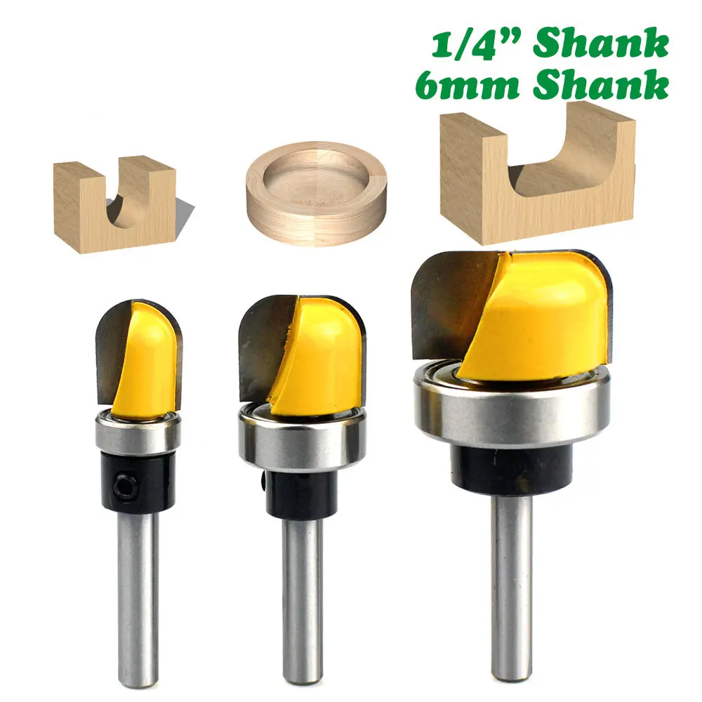 6mm/6.35mm Shank Bowl & Tray Router Bit 1-1/8" Diameter Round Nose Milling Cutter Woodworking Corner Rounding Router Bit
6mm/6.35mm Shank Bowl & Tray Router Bit 1-1/8" Diameter Round Nose Milling Cutter Woodworking Corner Rounding Router Bit