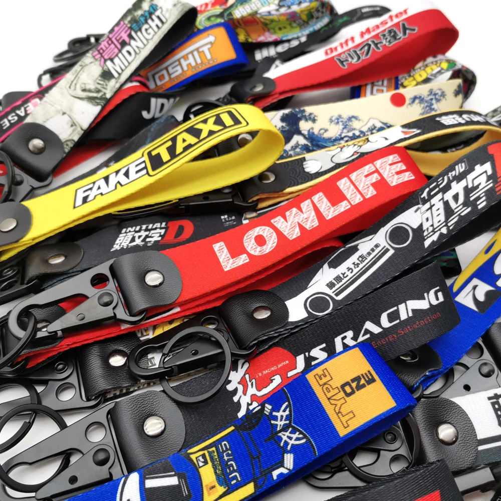JDM Keyring Initial D Nylon Keychain Auto Key Tags Steel Spring Clip Lanyard for Fake Taxi Low life Car Motorcycle Accessories
JDM Keyring Initial D Nylon Keychain Auto Key Tags Steel Spring Clip Lanyard for Fake Taxi Low life Car Motorcycle Accessories