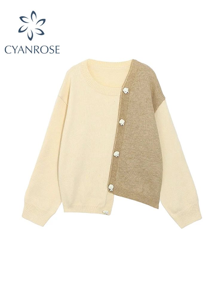 Women Two-tone Cardigan Sweater Knitted Vintage Y2k Long Sleeve Korean Harajuku Kawaii Casual Loose V-neck Jumper Clothes Autumn
Women Two-tone Cardigan Sweater Knitted Vintage Y2k Long Sleeve Korean Harajuku Kawaii Casual Loose V-neck Jumper Clothes Autumn
