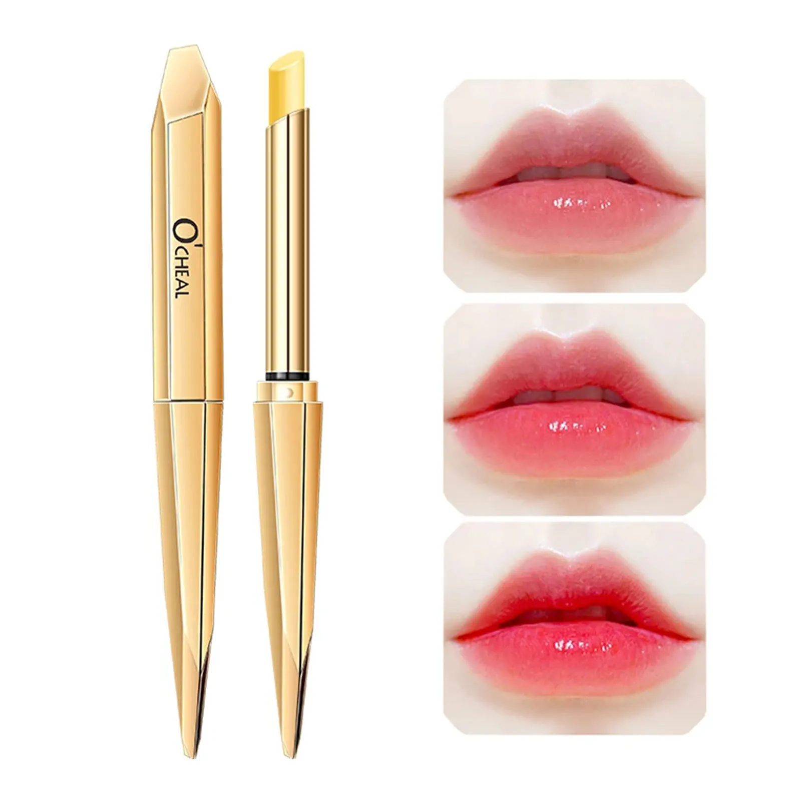 

1 Pcs Gold Moisture Lip Balm Long Lasting Moisturizing Temperature Change Lipstick Anti Aging Repair Lips Mask Lip Makeup